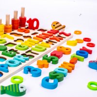 3678 Образователна игра дървена с букви и цифри, снимка 6 - Образователни игри - 36737764