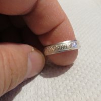 Стар Мъжки сребърен пръстен, Стариннен сребърен пръстен с думи към Исус надпис " Господи, спаси , снимка 3 - Пръстени - 34918454