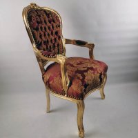 Кресло - Червен сатен, снимка 4 - Дивани и мека мебел - 39997058