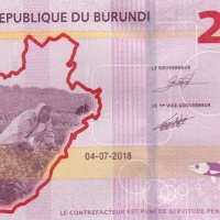 2000 франка 2018, Бурунди, снимка 2 - Нумизматика и бонистика - 38206201
