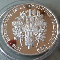 1989 СРЕБЪРНИ 950 ‰ Френски монети за 200та год Революцията, снимка 10 - Нумизматика и бонистика - 35457916