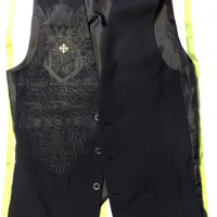 Мъжка жилетка Monarchy Black Embroidery S Small Rare Vest в черно, снимка 3 - Костюми - 36551727