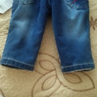 Продавам зимни бебешки дънки 9 месеца, снимка 2 - Панталони и долнища за бебе - 34554559