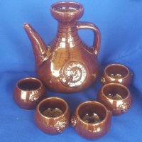3 комплекта канички с по 5 чаши за концентрат керамични битови, снимка 5 - Антикварни и старинни предмети - 29491157