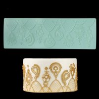 Дантела Накити висящи бижута борд силиконов молд форма украса торта с фондан гъмпейст, снимка 1 - Форми - 30354883