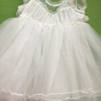 Бяла официална рокля 1-2 г, снимка 1 - Бебешки рокли - 37310169