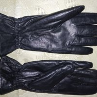 Естествена кожа - Нови черни топли  дамски ръкавици М, снимка 5 - Ръкавици - 42870960