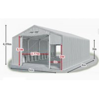 Мобилно хале с размери 6 x 8 x 3 m / 4.09 m - Euroagro, снимка 1 - Други машини и части - 35233307