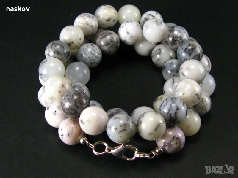 Колиета от естествени камъни Евдиалит, Мерлинит, Куантум Куатро, снимка 1