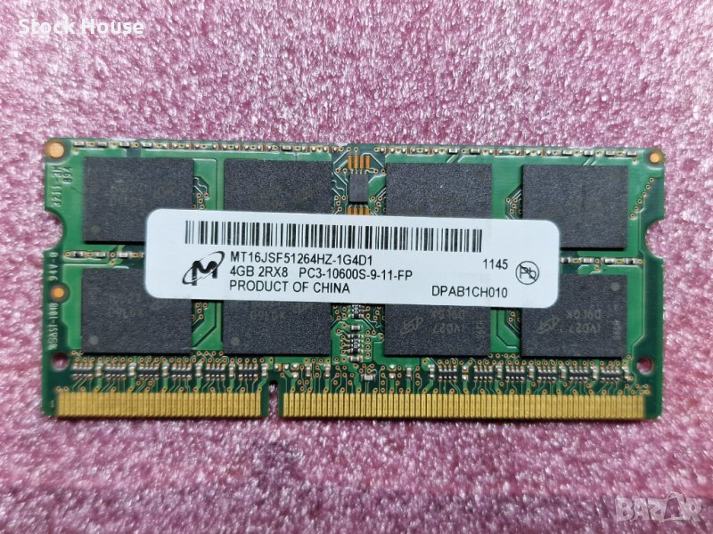 4GB Micron Ram 1333 MHZ 16 chips DDR3 PC3-10600 рам памет лаптоп рам компютър ссд ssd памет pamet, снимка 1