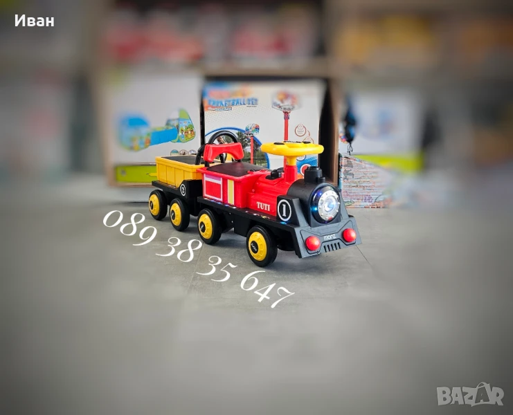 ТОП ЦЕНА!НОВО!Детски акумулаторен влак Tuti с 12V батерия,USB, снимка 1