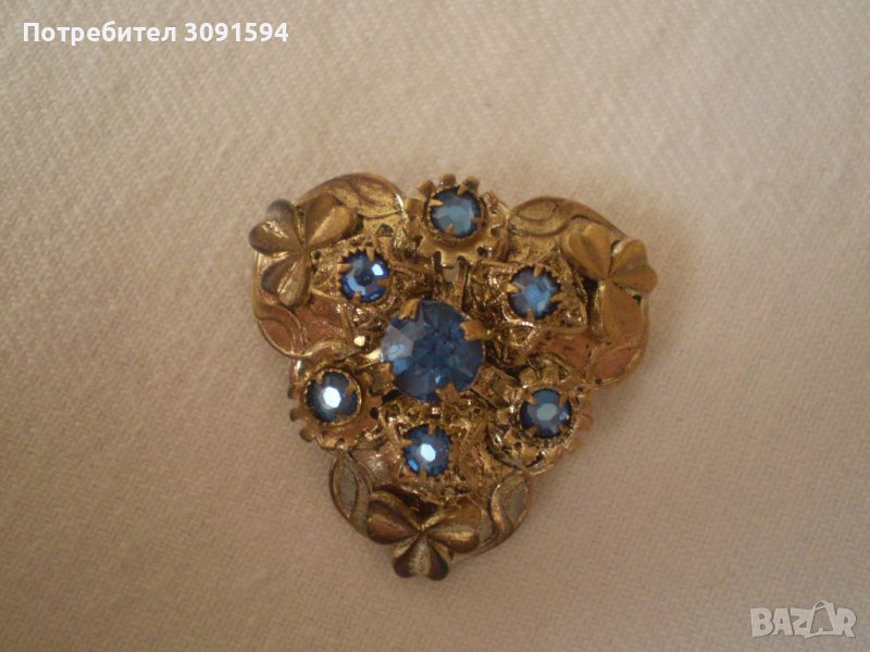 Стара брошка филигран и позлата, снимка 1