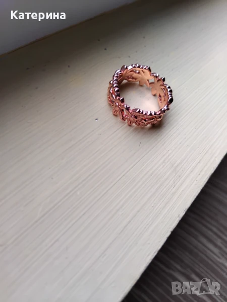 Позлатен пръстен с 585 проба, снимка 1