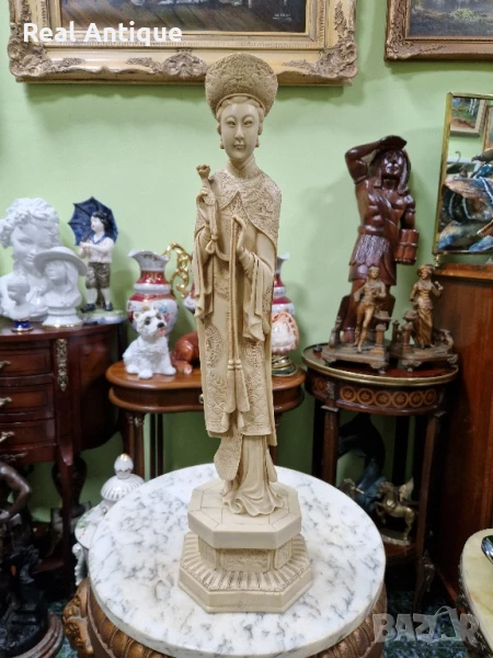 Чудесна голяма антикварна азиатска фигура статуетка , снимка 1
