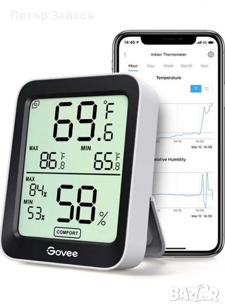 Термометър Govee Хигрометър, точен сензор за вътрешна температура и влажност, снимка 1