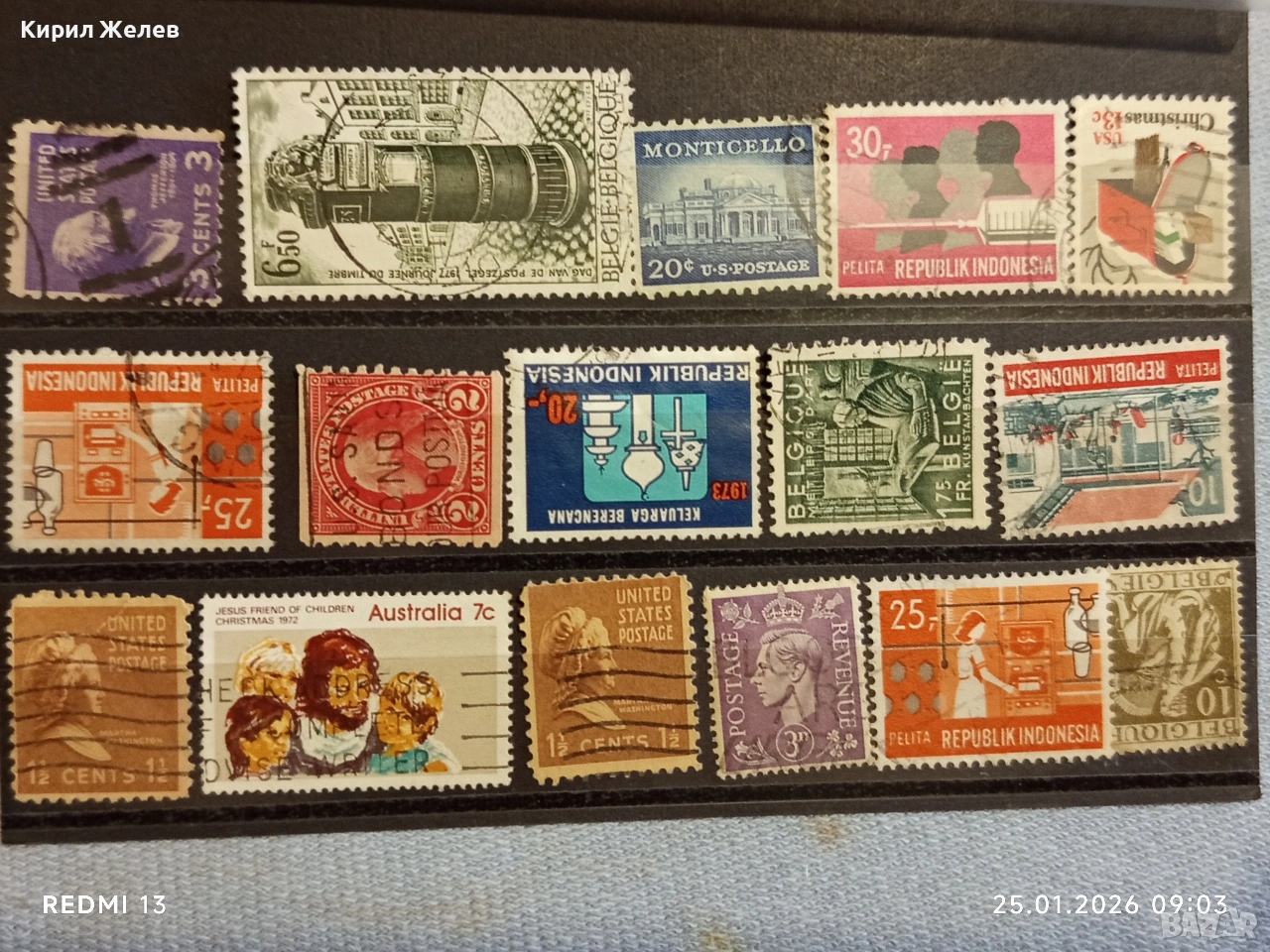 Стари пощенски марки от цял свят смесени АВСТРАЛИЯ, АМЕРИКА, БЕЛГИЯ за КОЛЕКЦИЯ 52007, снимка 1