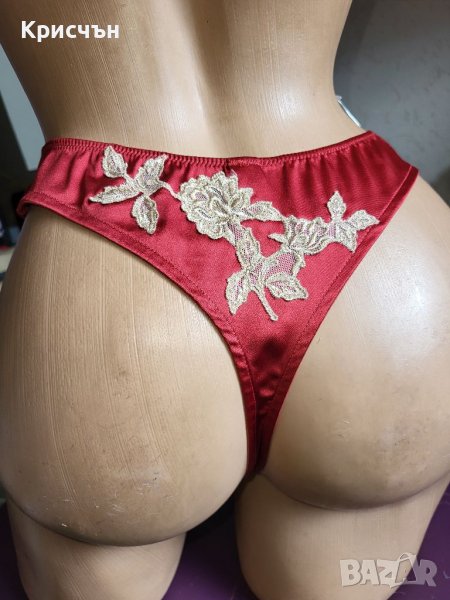 Прашка с бродерия рози  LA PERLA MADE IN ITALYA /л/, снимка 1