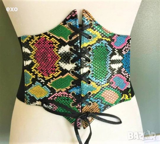 Ефектен корсет, Колан корсет, Еластичен корсет еко кожа, снимка 1