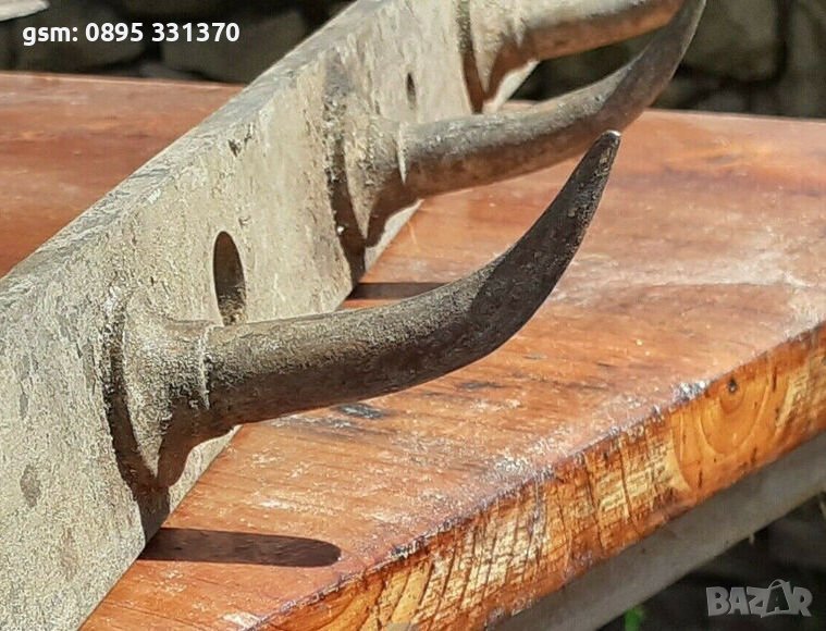  Много стара закачалка от метал 52 см дълга, антика, снимка 1