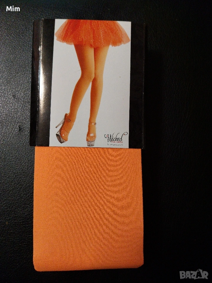 S/M 60 ден Дамски плътен чорапогащник в оранжево , снимка 1