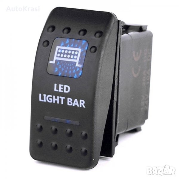 Копче / бутон за вграждане за  различни светлини / надпис " LED LIGHT BAR'' - C00501, снимка 1