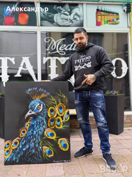 Картина паун, снимка 1