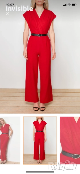 Дамски червен гащеризон, снимка 1