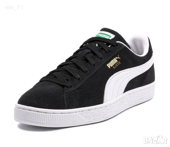 Нови мъжки спортни обувки Puma suede черни ,етественаж коса велур,вътре кожа N44 70 лв, снимка 1