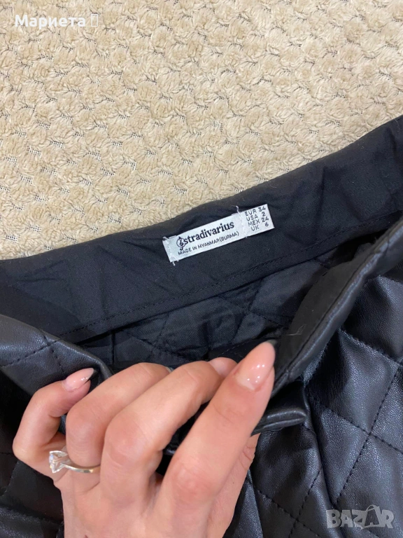 Кожена пола Stradivarius, снимка 1