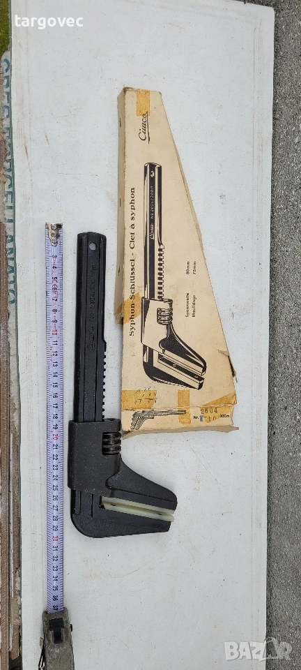 старинен тръбопроводен ключ ВиК с меки челюсти, снимка 1