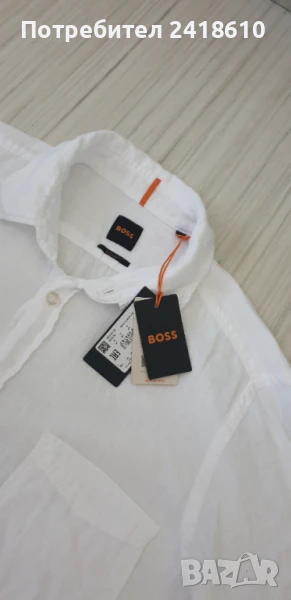 Hugo Boss Len / Лен Regular Fit Mens Size M НОВО! ОРИГИНАЛ! Мъжка Риза!, снимка 1