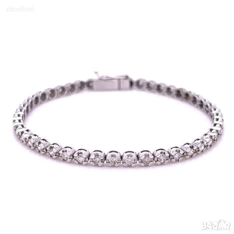 Златна дамска гривна с диаманти 45бр. 8,34гр. 16,0см. 14кр. проба:585 модел:36590-2, снимка 1