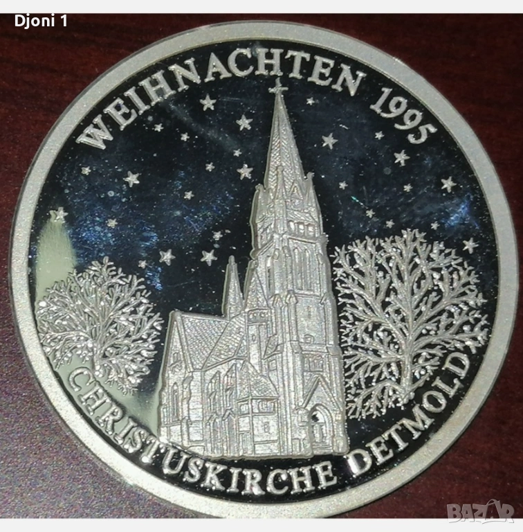 Сребърен Weihnachtstaler 1995, снимка 1