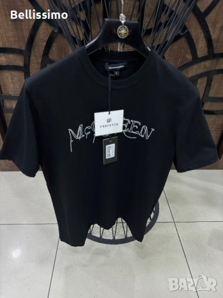 *Alexander McQueen* Тениска с къс ръкав, бродирано лого, premium quality, снимка 1