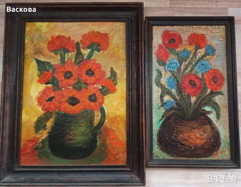 Две картини натюрморт с маслени бои за 40 лв. , снимка 1