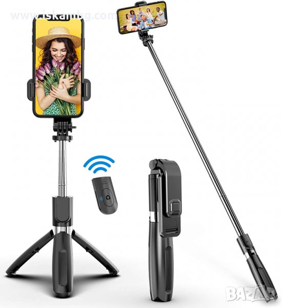 Селфи стик с блутут L02, Трипод, Монопод, Bluetooth , Selfie stick - 1156, снимка 1