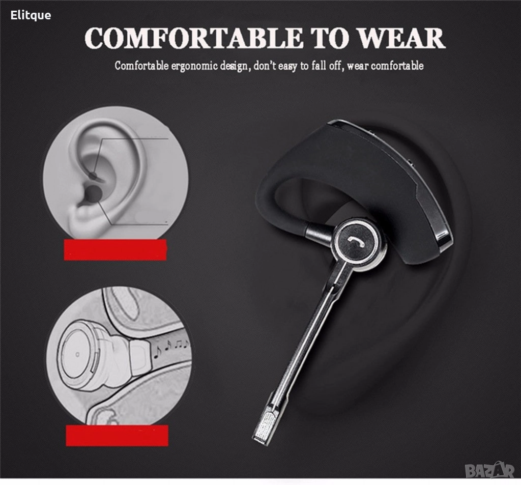 Безжична Bluetooth слушалка Hands-Free V8S, снимка 1