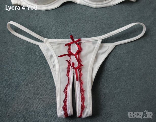Еротичен комплект от сутиен с отворени чашки колан и изрязана бикина , снимка 13 - Бельо - 42263528