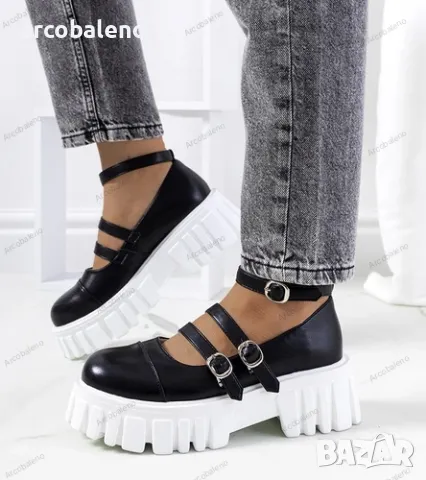 Дамски черни мокасини с тракторна подметка Jonell, снимка 3 - Дамски ежедневни обувки - 48977259