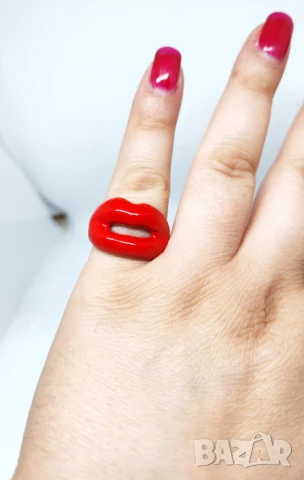 Пръстен червени устни, снимка 6 - Пръстени - 51022450