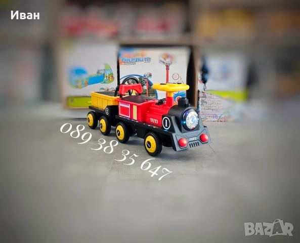 ТОП ЦЕНА!НОВО!Детски акумулаторен влак Tuti с 12V батерия,USB