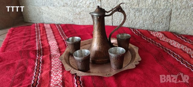 Стар кован меден сервиз за греяна ракия , снимка 9 - Антикварни и старинни предмети - 39842425