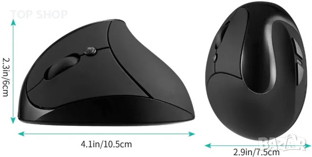 Нова Мишка за лява ръка акумулаторна безжична ергономична вертикална, снимка 2 - Клавиатури и мишки - 49723873