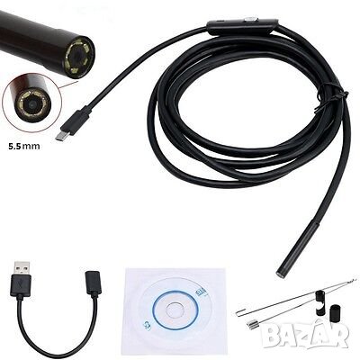 USB ендоскоп камера за андроид и PC 1м 2м 3.5м 7мм. 6 LED, снимка 2 - Комплекти за видеонаблюдение - 40864976