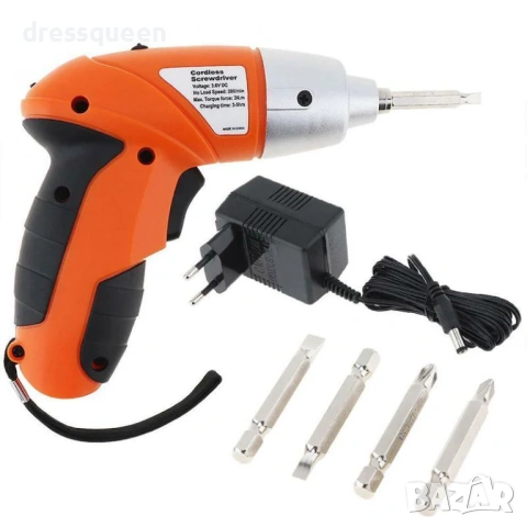 4929 Мини акумулаторен винтоверт с LED осветление и пълен комплект накрайници, снимка 6 - Винтоверти - 53906370