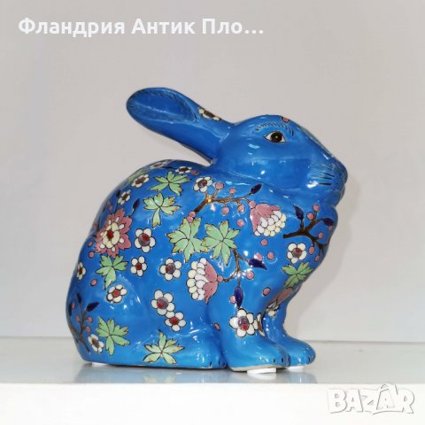 	 Синьо порцеланово зайче, снимка 7 - Статуетки - 32433176
