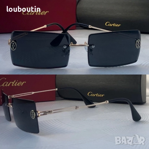 Cartier Мъжки слънчеви очила правоъгълни 3 цвята черни кафяви сини, снимка 3 - Слънчеви и диоптрични очила - 51739091
