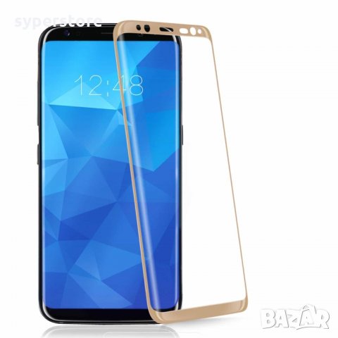 Стъклен протектор за Samsung Galaxy S8+  S8 Plus G955 FullFace златен Gold скрийн протектор