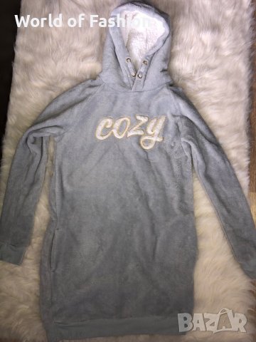 Дамска сива туника с качулка, снимка 1