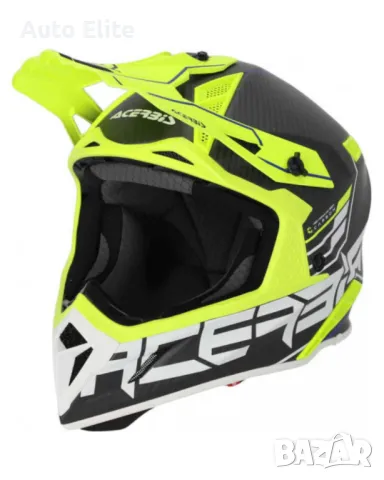 Мотокрос каска ACERBIS STEEL CARBON BLACK/FLUO 2206  62514, снимка 1